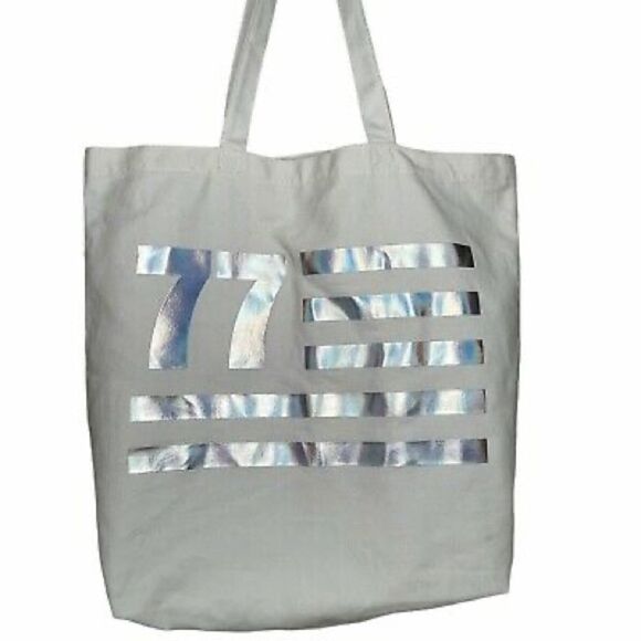 ✨HP✨American Eagle Outfitter AEO Metallic Holographic Canvas Tote Bag✨ - Picture 10 of 10